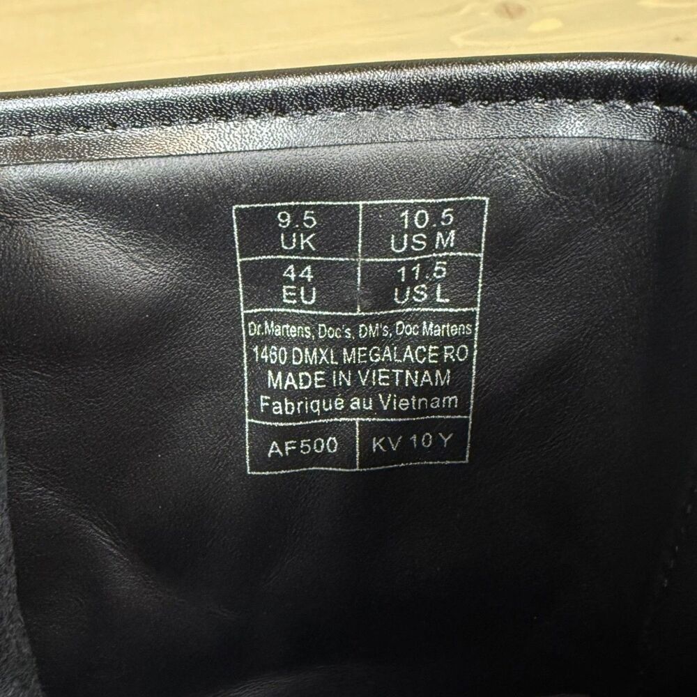 NIB Dr. Martens x Rick Owens 1460 DMXL Megalace RO Black Leather Boots US 10.5 - Picture 9 of 12